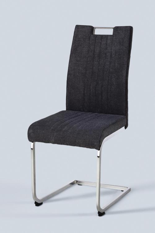 Grey chair with chrome legs